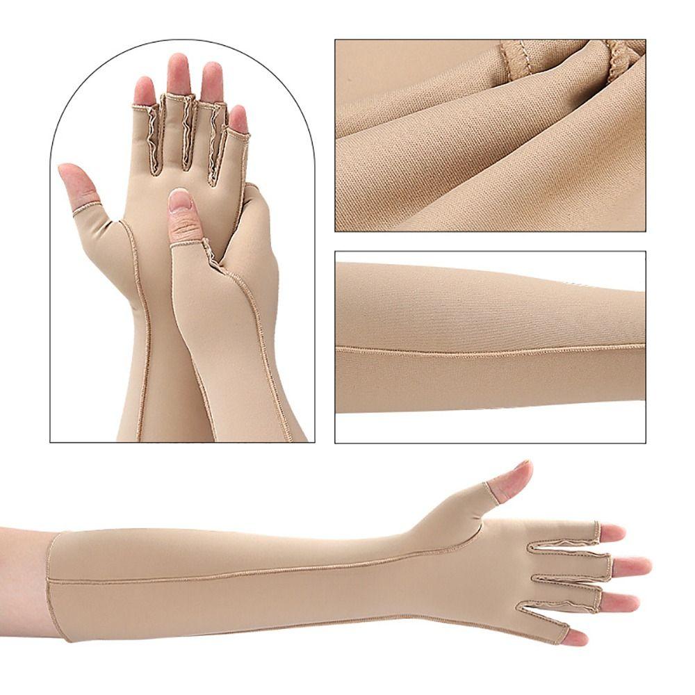 Универсальная гибкая рукавная компрессионная повязка Эластичная дышащая перчатка для снятия напряжения с рук Без пальцев Мягкая компрессионная повязка при лимфедеме