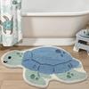 Adorable Little Yellow Duck Cartoon Semi Circular Bathroom Hallway Bedroom Rug Charming Home Decor Rug