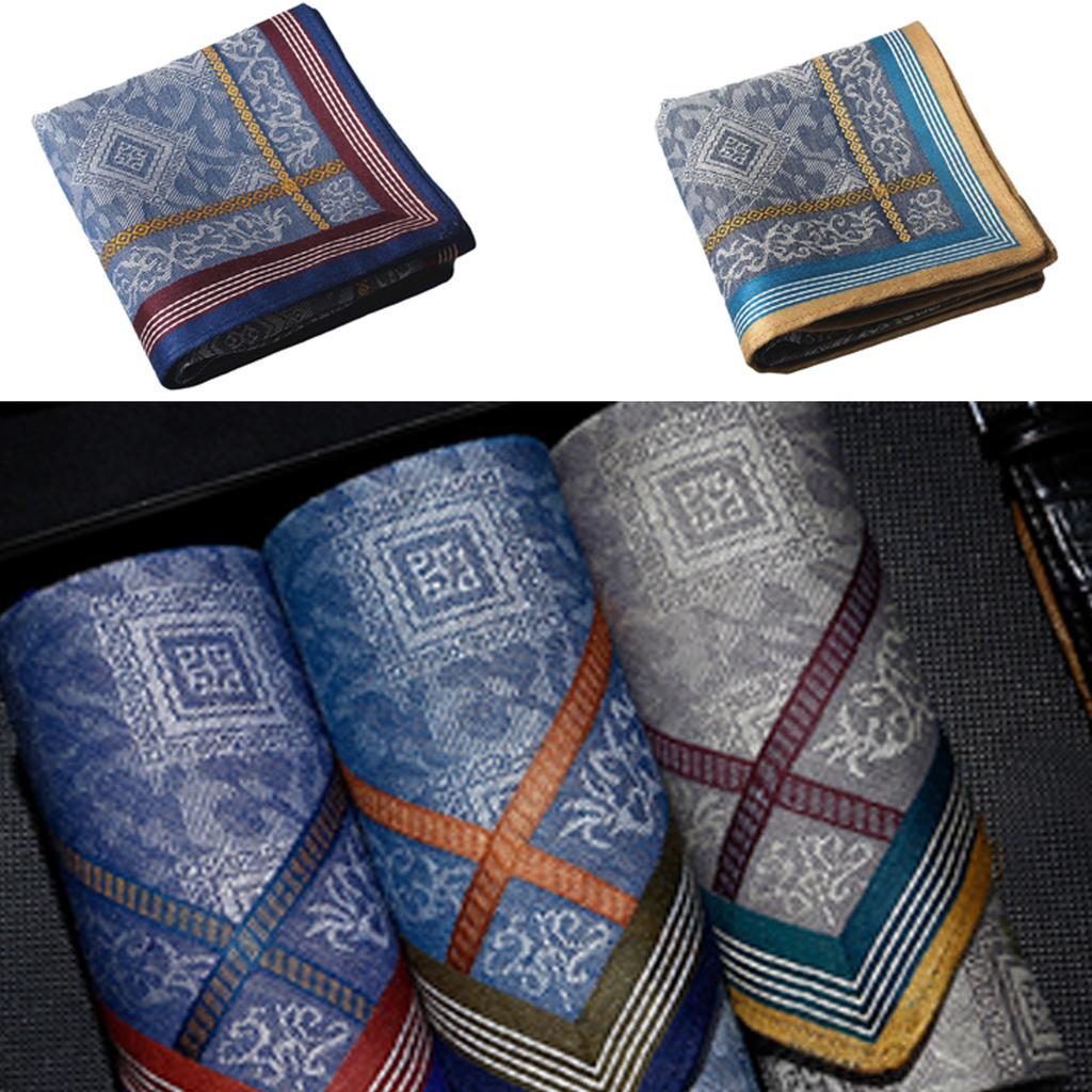 Men's Handkerchief Soft and Breathable Cotton Handkerchiefs Exquisite Pattern Sweat-absorbent