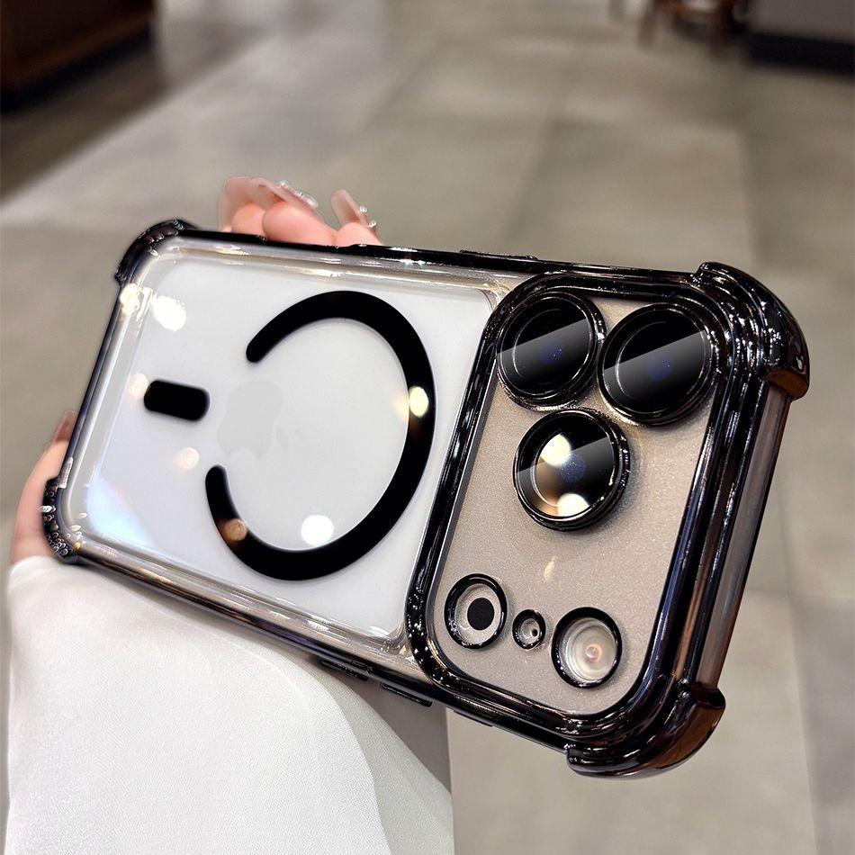 Прозрачный противоударный чехол для Magsafe для iPhone 17 Pro Max Air 11 12 13 14 15 16 Plus, покрытие, прозрачный, мягкий, противоударный чехол