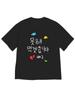 2026 Ivory Minimal Cartoon Cloud Korean Letter Match Graphic Tshirt Grunge Print Soft Cotton Short Sleeve Unisex Casual Tee