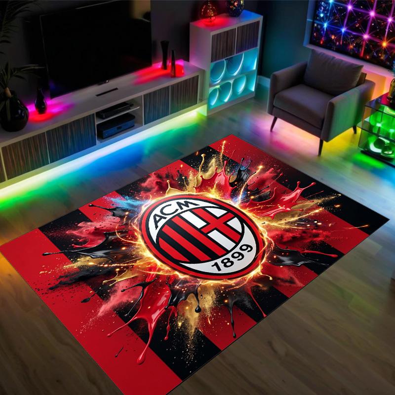 Дизайн AC Milan Кристальный Велюровый Ковер Уютный Не?Нескользящий ковер с принтом для спальни, гостиной, прихожей