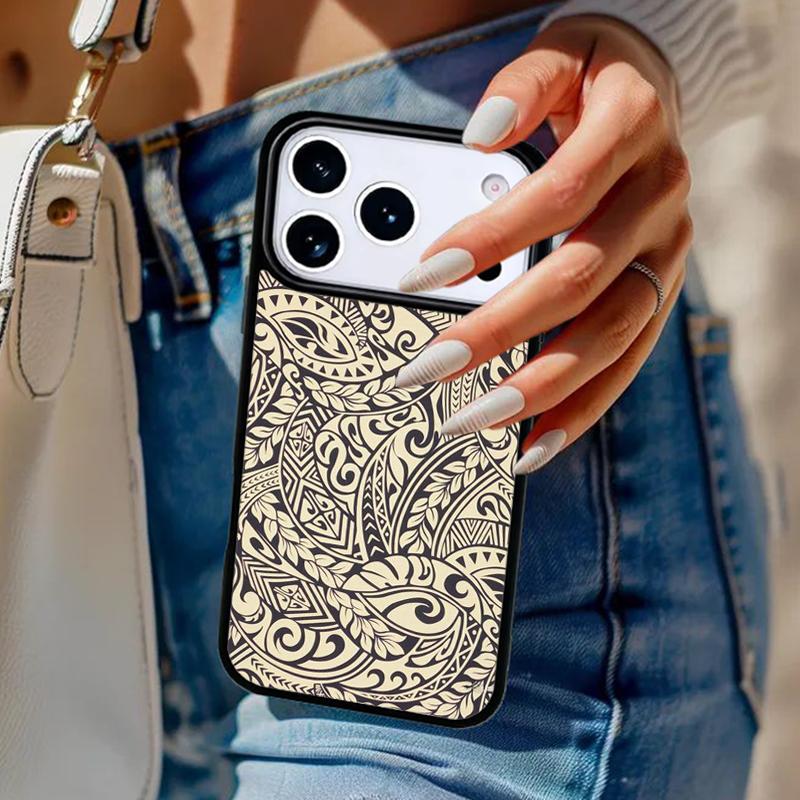 Маори Племенной Самоанский Полинезийский Чехол Для Телефона Для iPhone 17 Air 14 15 13 12 Max Чехол Для Apple 16e 11 Pro Max Plus Coque