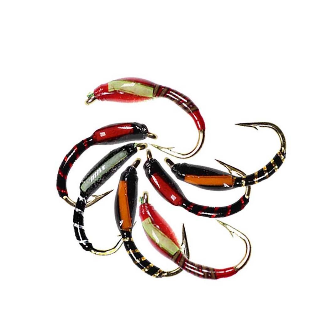 24 шт./кор. Ассорти из эпоксидной нимфы, мухи, мошки, форели, форели, наживка для ловли нахлыстом, искусственные приманки