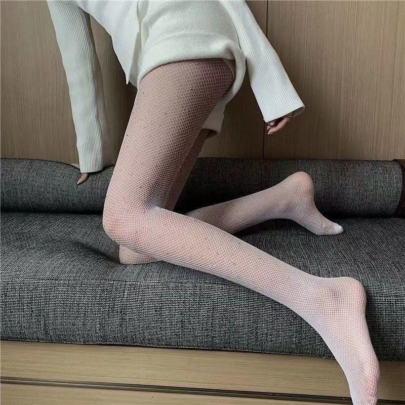 Стразы Чулки Блестящие Диаманте Пайетки Чулки Сексуальная Горячая Девушка Черные Сетчатые Чулки Прочные Колготки