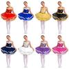 Girls Dance Tutu Dress Sleeveless Color Block Sparkling Sequins Stage Performance Recital Costume