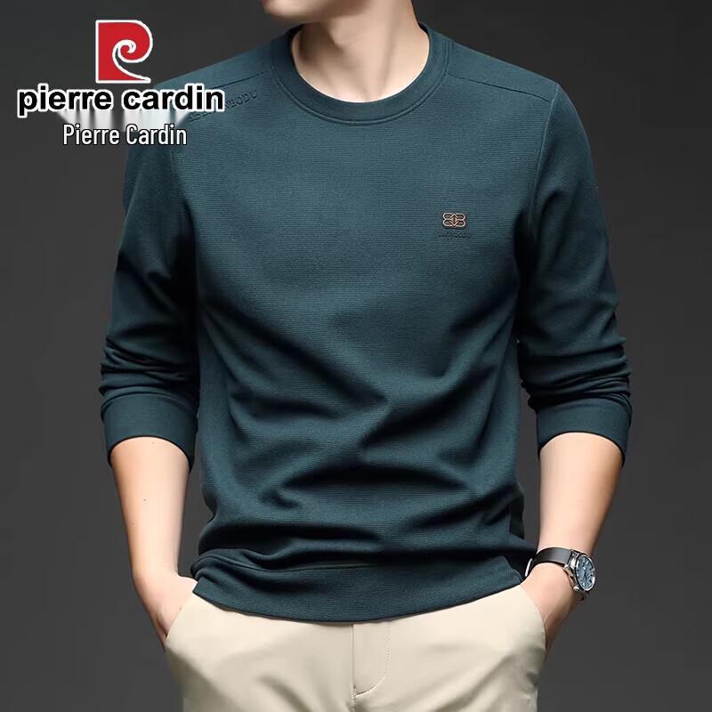 Pierre Cardin Men's Silk Wool Blend Long Sleeve Crew Neck Top