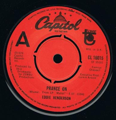 7-дюймовая пластинка EDDIE HENDERSON - Prance On CL16015 Capitol Records 1978 UK Soul/Funk Б/у