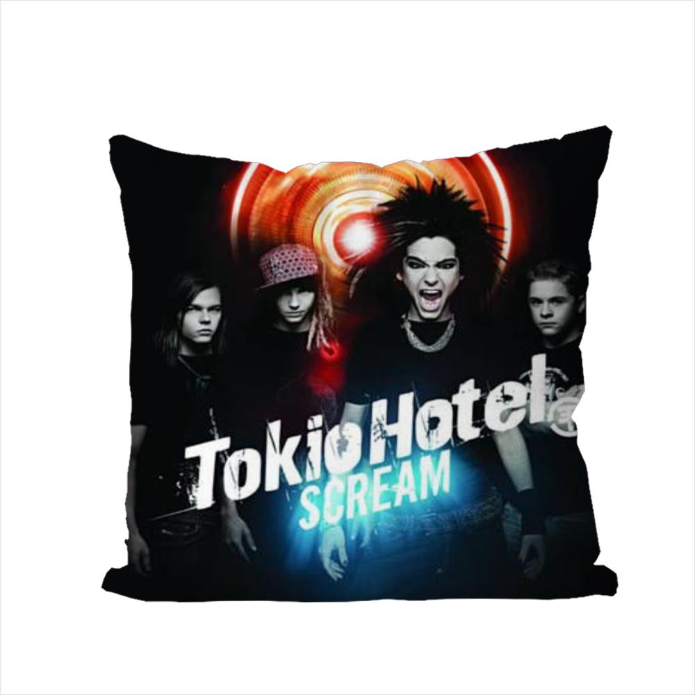 Подушка с принтом Tokio Hotel Чехол для подушки для автомобиля дивана Декоративная домашняя двусторонняя печать Плюшевая квадратная подушка-плед Чехол для подушки