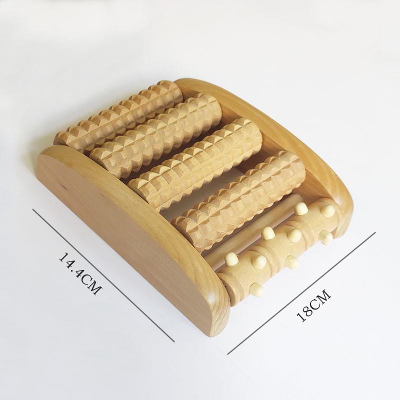 Утолщенная деревянная подошва для ступней и роликовый массажер для ног с акупунктурным шариком