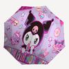 Kuromi,Kawaii Automatic Folding Umbrella-Simple 8-Rib Design, Bright Cartoon Pattern, Durable Iron Frame, Suitable For Travel, Outdoor, Beac