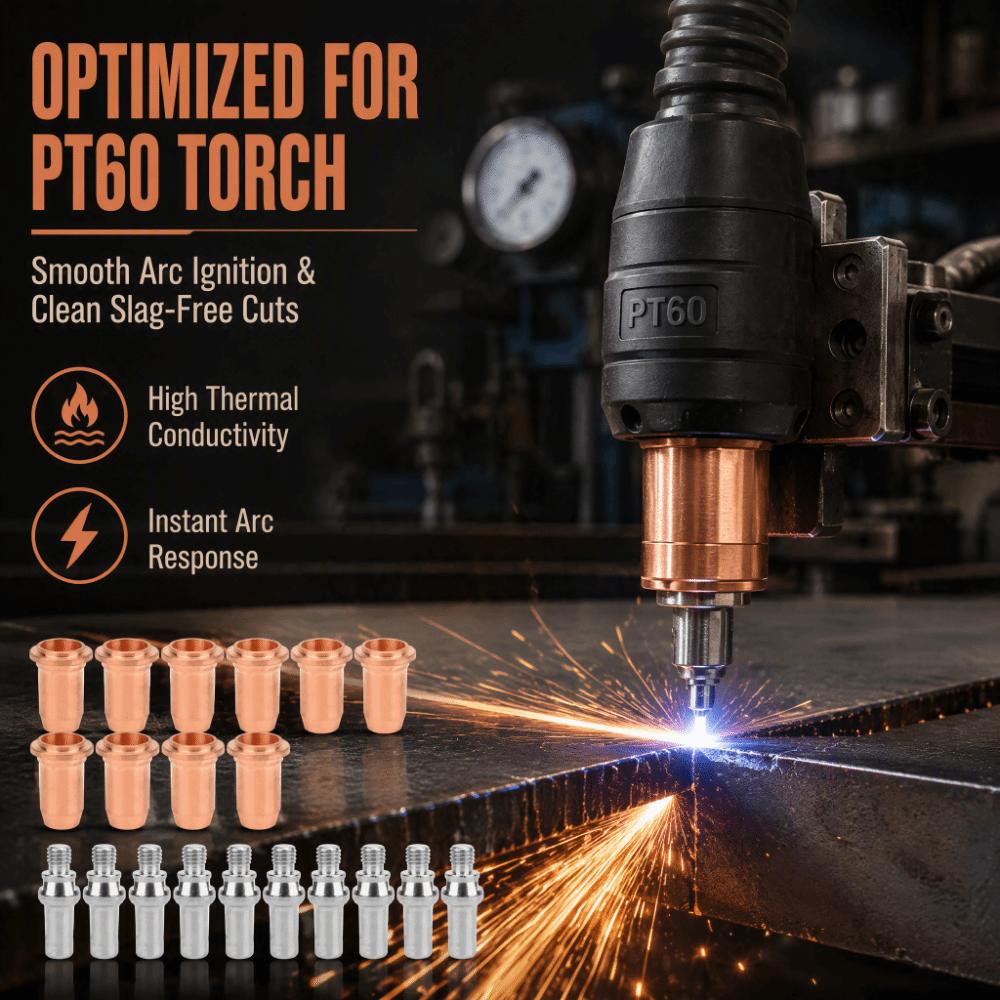 20pcs 0.9mm 1.0mm 1.1mm Plasma Nozzle Kit 0.6mm Orifice Plasma Torch Consumables For Plasma Torch