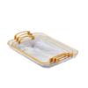 European-style Golden Rectangular Tray Fruit Tray Tea Tray Pastry Plate Cake Plate Jewelry Box Tray Plate Cake Rack(Gold large 40.7*27.6*5.5, Figure)
