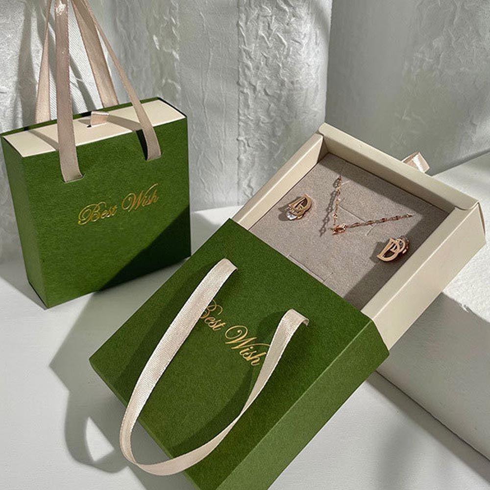 Bracelet Packaging Boxes Rectangle Jewelry Display Gift Handbag Earrings Displays Case Jewelry Box