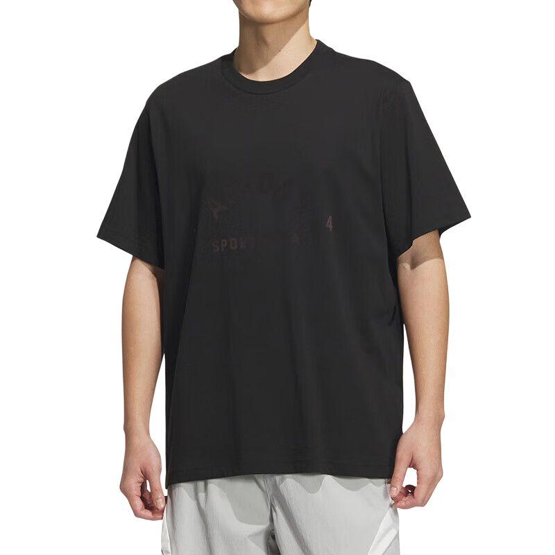 adidas Футболки Мужские Черные С Круглым Вырезом Средняя JL6070-