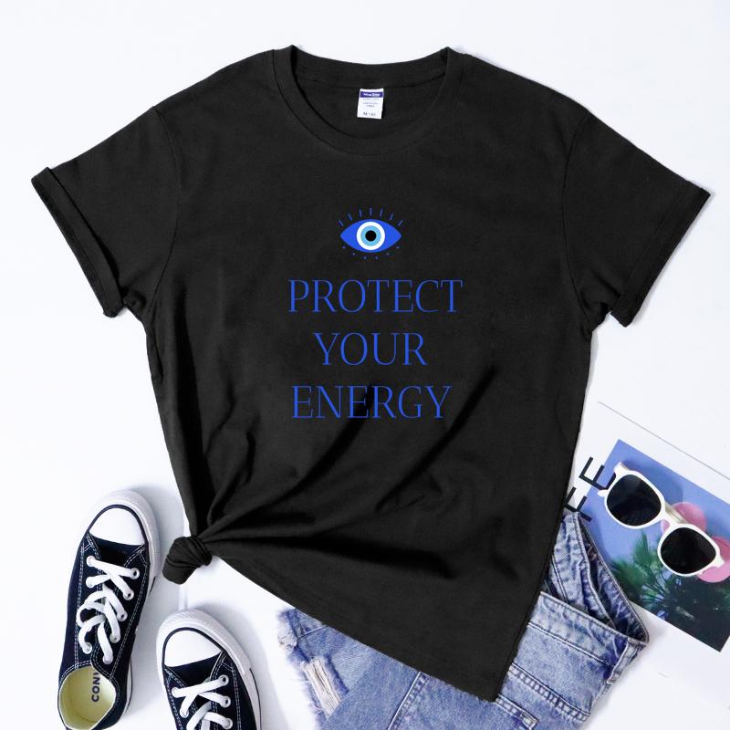 Protect Your Energy Evil Eye Tshirt Aesthetic Witch Hippie Spiritual Tee Shirt Top Gothic Withcy Unisex Mystic Tshirt