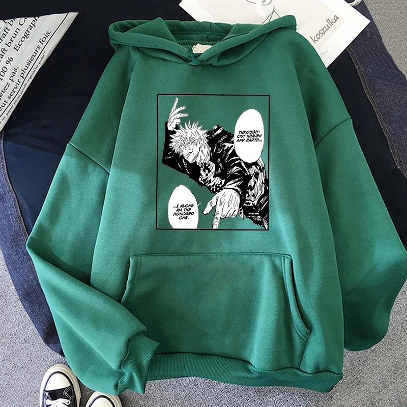 2023 New Anime Jujutsu Kaisen Satoru Gojo Hoodie Oversized Autumn Winter Fleece Sweatshirt Unisex Women Long Sleeve Pullover