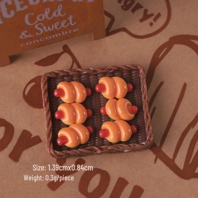 Мини-игровой набор «Еда»: Имитация хлеба, круассана, тоста, сумки в виде кошачьих когтей, самодельный крем-клей, шпилька для волос, гвоздь и аксессуары из смолы