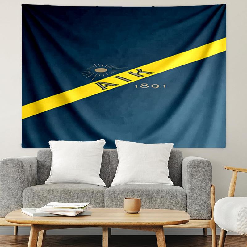 AIK Fotboll Print Tapestry, Lightweight Wall Hanging, for Bedroom, Dorm, Living Room, Home Art Decor, Birthday Christmas Gift for Friends