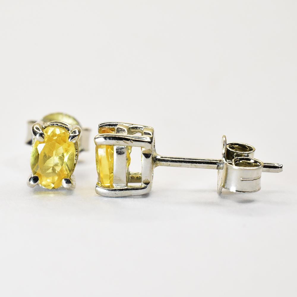 Stud Earring 925 Sterling Silver Yellow Sapphire 8.90 Ct Natural GEMS
