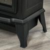Freestanding Electric Fireplace, Flame Effect, 2 Heating Modes 1000W/2000W, Tempered Glass, Black, 36.5x24x45.5 cm