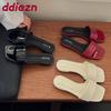 Fashion Fashion Square Toe Ladies Flats Slippers Shoes Casual Female Summer Beach Slides Women Flats Slippers Sandals Shoes