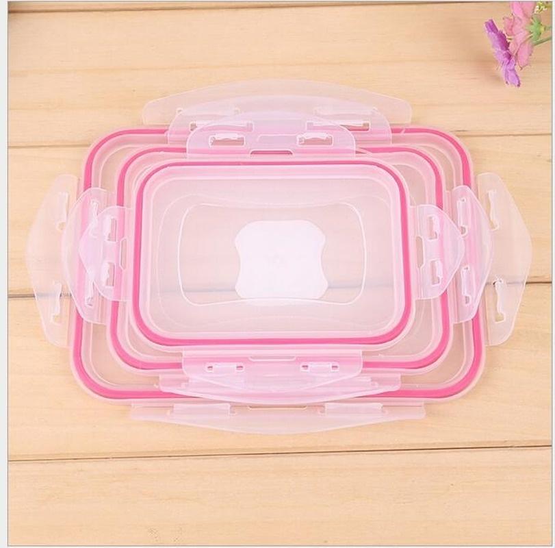 3 шт./лот кухонный контейнер соус еда коробка свежие фрукты закуски хранение здоровый пластиковый ящик ланч-бокс