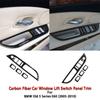 Carbon Fiber Car Window Lift Switch Panel Trim Decorative Stickers Car Styling For BMW Old 5 Series E60 2005-2010