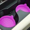 2Pcs Car Coasters Silicone Drink Cup Holder Protector with Handle Design Easy To Clean Car Water Coaster