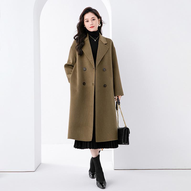 Autumn/Winter Loose Double-Sided Wool Coat - Women's Korean Double-Breasted Camel Coat