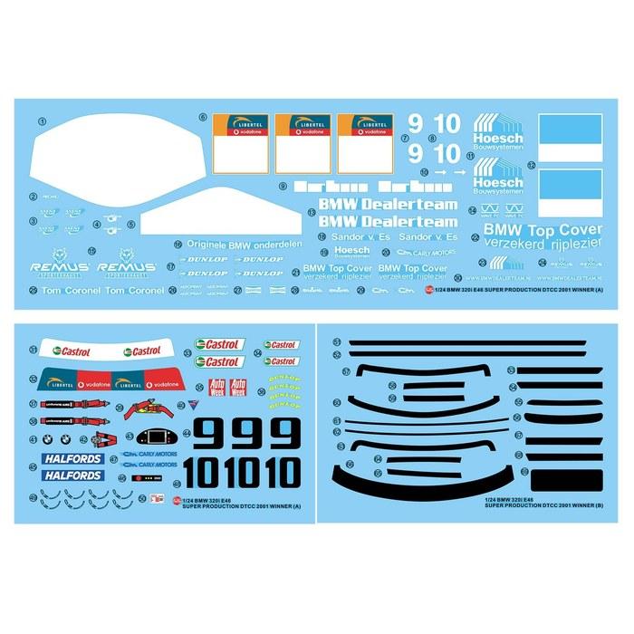 PLATZ NuNu 1/24 Серия Гоночные BMW 320i E46 Победитель DTCC 2001 Пластиковая модель PN24007 Цветное литье