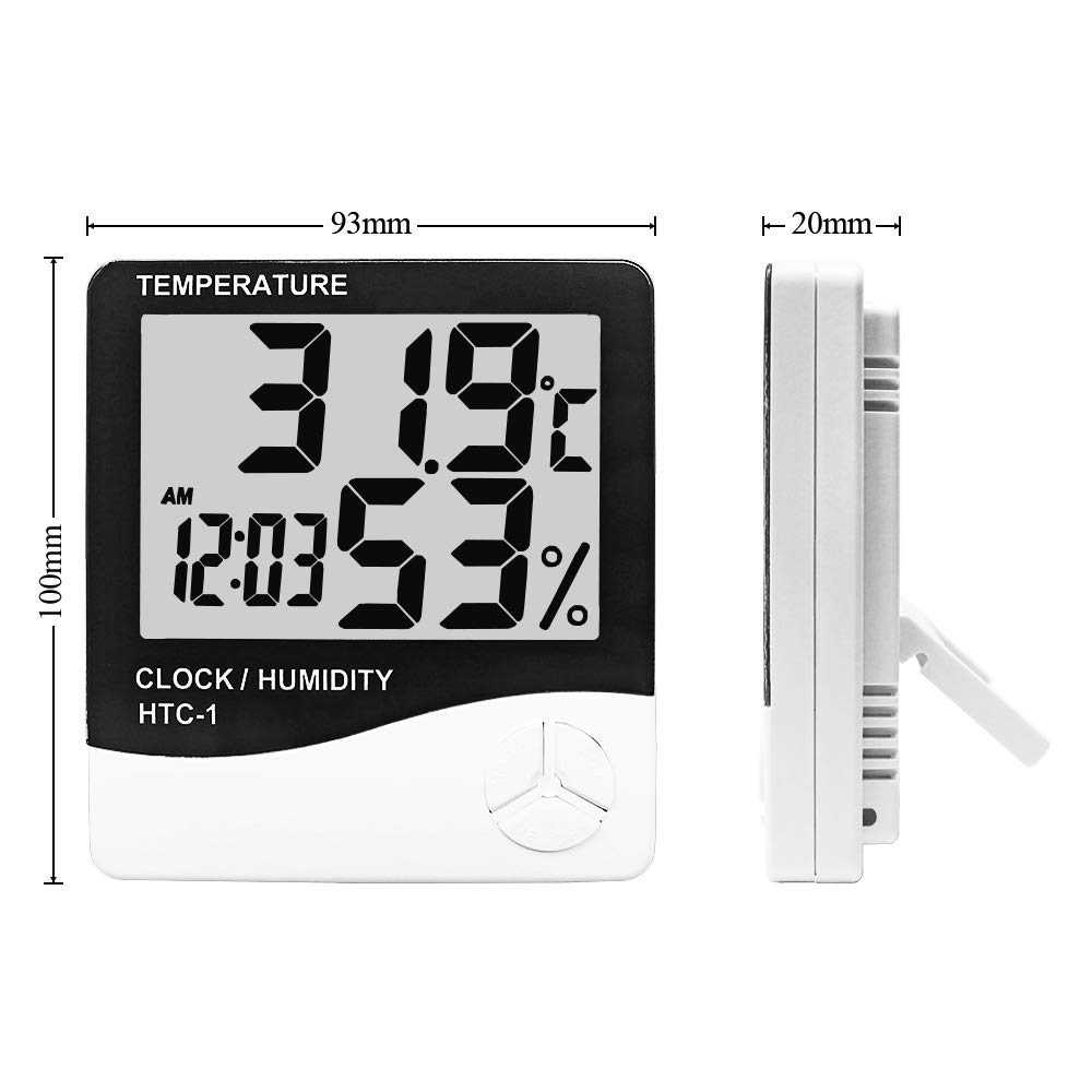 Lcd Electronic Digital Temperature Humidity Meter Indoor Multifunction Thermometer Hygrometer Weather Station Clock Htc-1 Htc-2