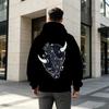 Men's Ghost Theme 2D Pattern Hoodie - Breathable Comfy Cotton Pullover, Versatile Stylish Casual Sweatshirt for Daily Wear & Halloween