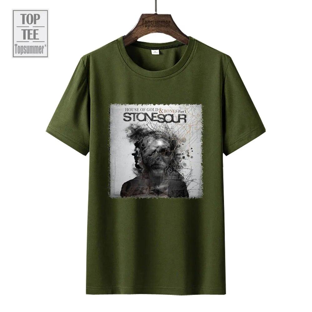 Дом золота и костей, штат Пт. Футболка с 1 альбомом Stone Sour Tour, уличная одежда, футболки с короткими рукавами 90-х годов, одежда с графическим принтом
