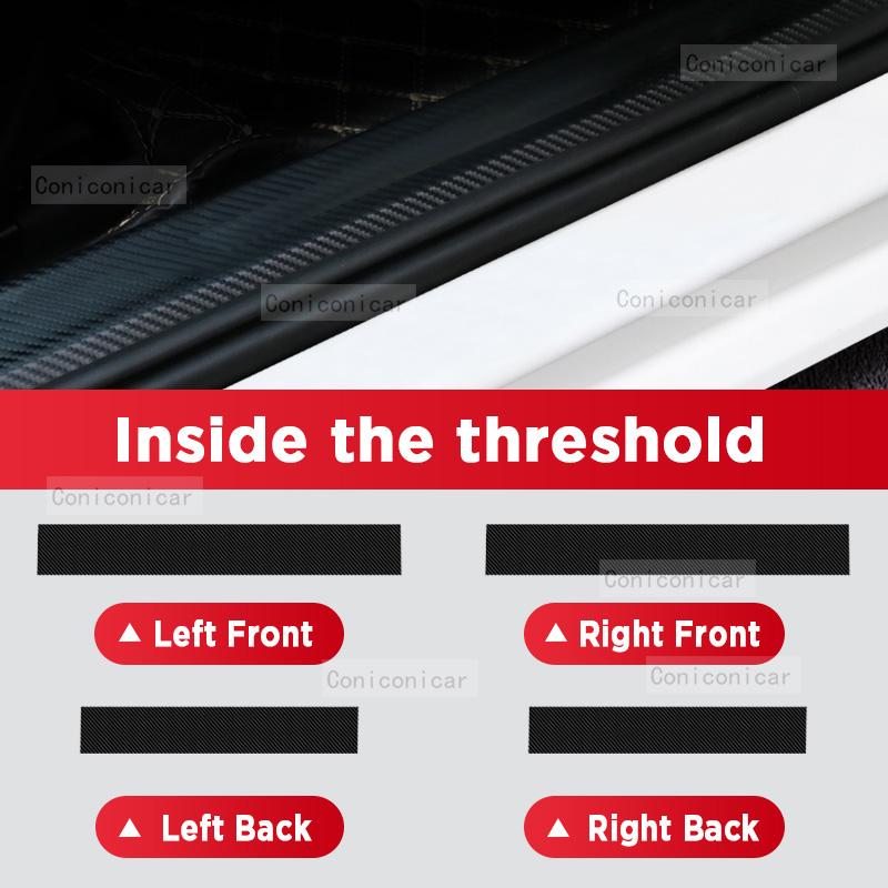 Наклейка на порог двери из углеродного волокна для CHERY OMODA C5 2022-2025, накладка на порог, защита от царапин, аксессуары для внутренней отделки