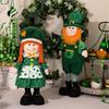 StPatrick‘s Day Green Irish Gnome Handmade Retractable Plushes Figurine For Spring Elf Doll Home Holiday Decoration