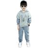 2022 Spring & Autumn Hooded Denim Suit for Boys: Stylish Two-Piece Outfit for Children