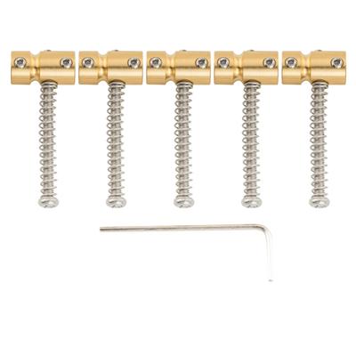 Musiclily Pro 17 мм Латунные Седла для 5-струнной Бас-гитары PB Precision Bass/JB Jazz Bass, Оригинальный Цвет (Набор из 5)