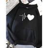 Hirsionsan Heart Print Women Sweatshirt Soft Casual Loose Vintage Female Hoodies 2023 Winter New Warm Fleece Student Tops Y2k
