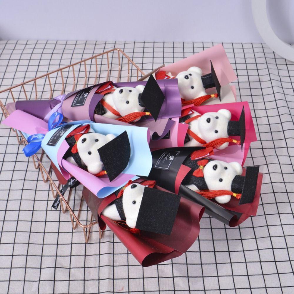 Plush Bear Bear Plush Bouquet Bouquet Decoration Doctoral Bear Toy  Graduation Season