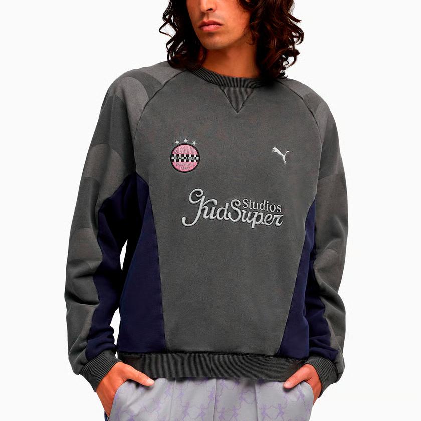 Puma Kid Super FW25 Crew Logo Letter Round Neck Long Sleeve Sweatshirt Men sweatshirt 632364-01