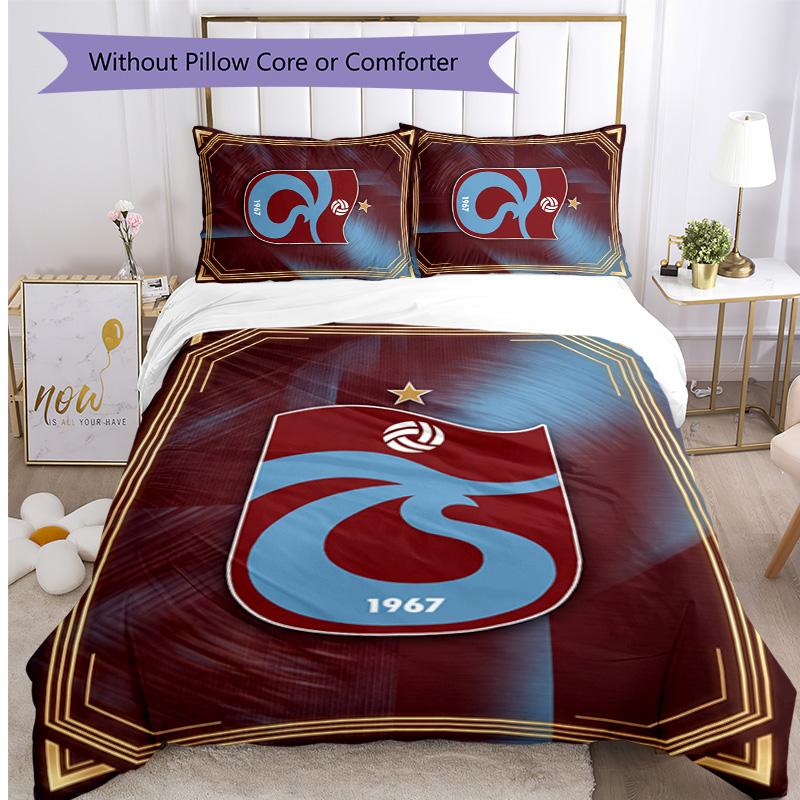 Trabzonspor FC Printed 3PCS Bedding Set Breathable Duvet Cover with Pillowcases Decorative Bed Linen for Bedroom Home