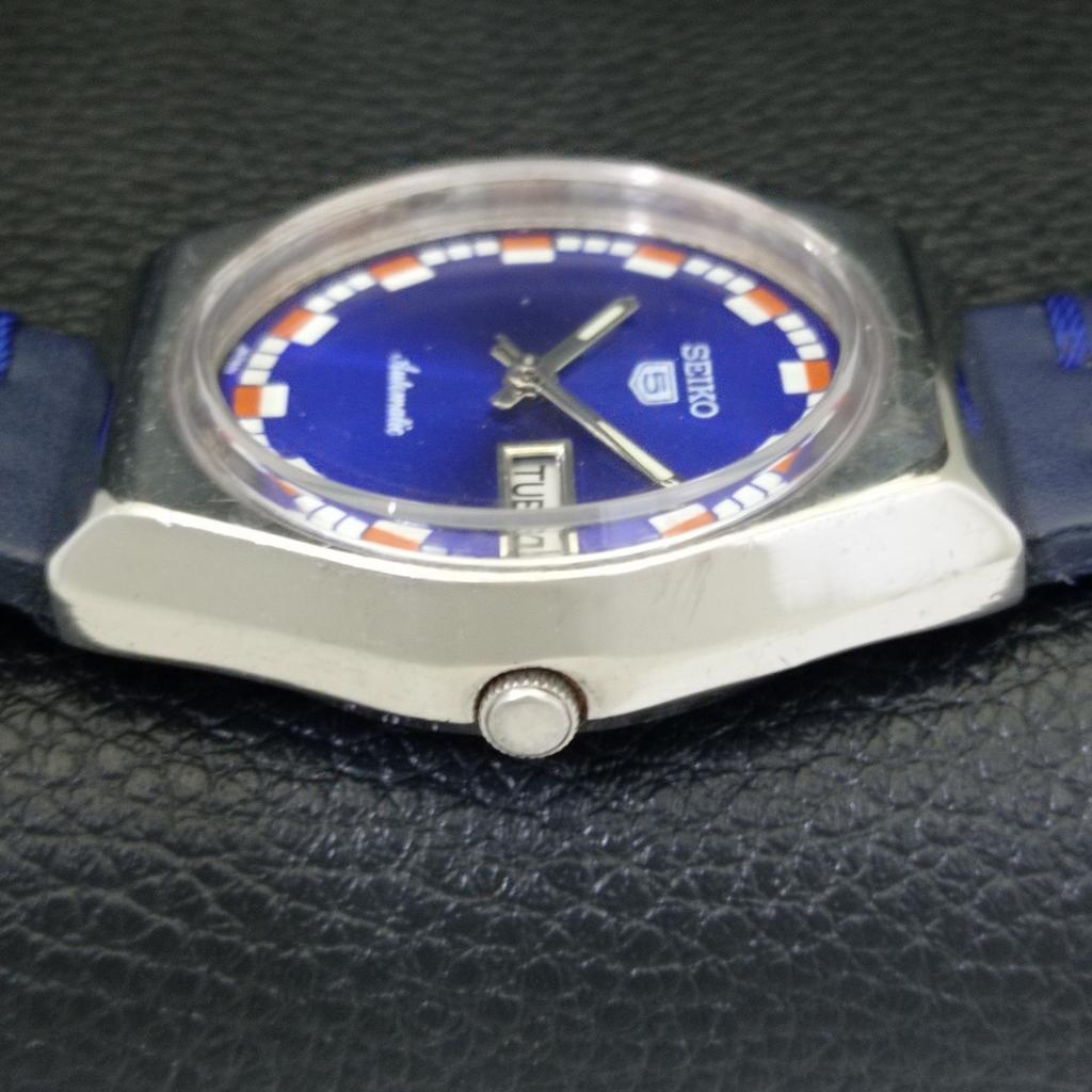 АВТОМАТИЧЕСКИЕ ВИНТАЖНЫЕ МУЖСКИЕ ЧАСЫ SEIKO 5 ЯПОНИЯ СИНЕГО ЦВЕТА ЦИФЕРБЛАТА a701478-5