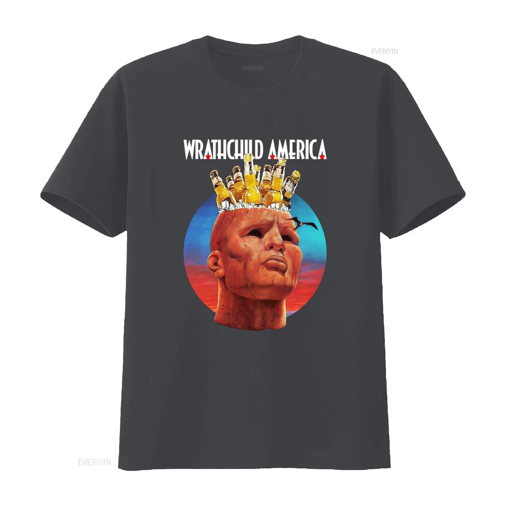 Wrathchild America Tour T Shirt I Aint Drunk Im Just Drinkin Print Mens vintage Washed homme streetwear Stretched