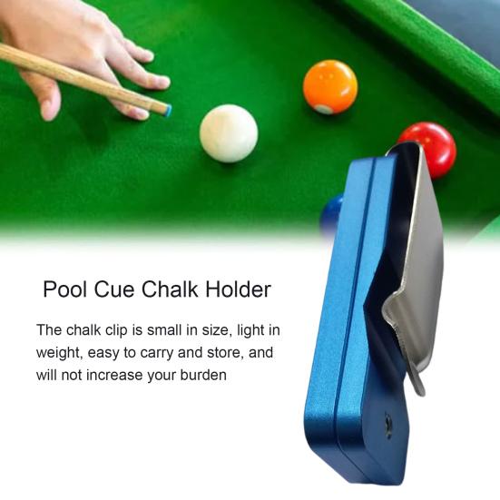 Pool Cue Chalk Holder with Metal Clip Heavy Duty Aluminum Portable Snooker Chalk Box Carrier Case Billiard Accessories Enthusiasts Gift
