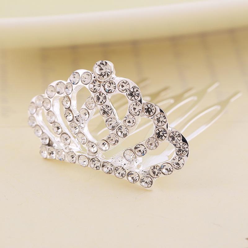 Kids' Rhinestone Crown Comb - Cute Princess Tiara Hair Accessory for Birthdays