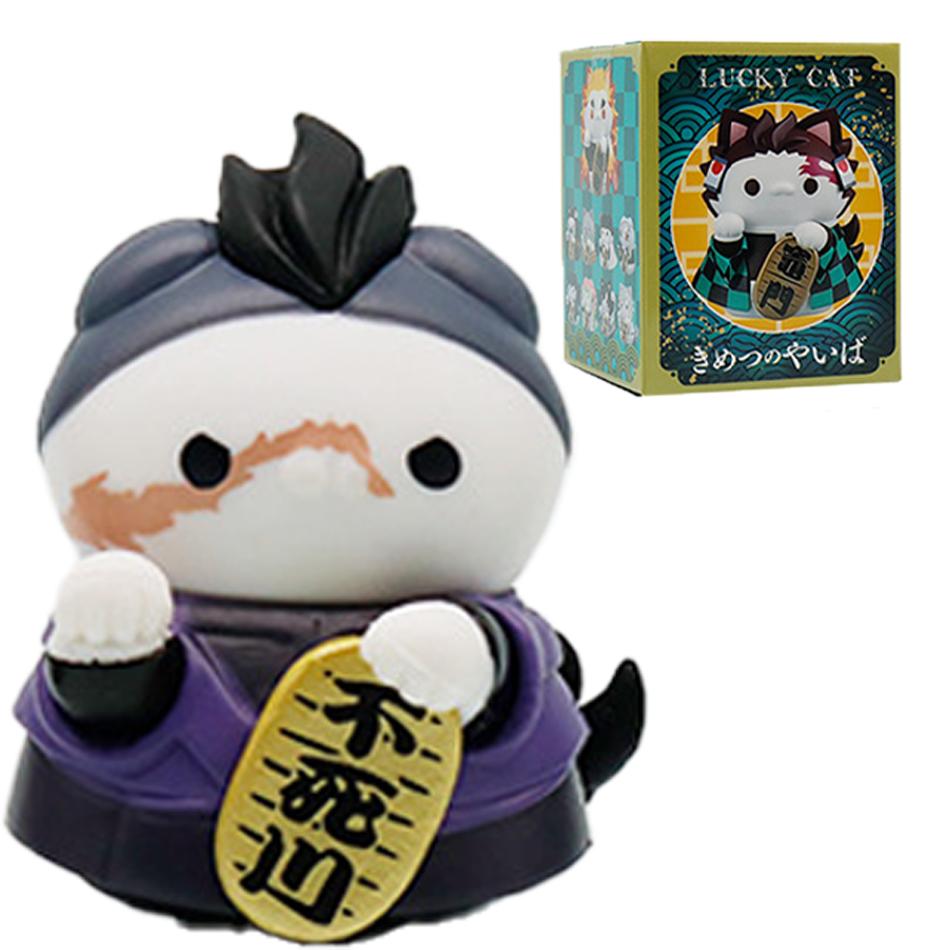 1-8PCS Anime Figure Demon Slayer Figures Doll Lucky Cat Series Blind Box Mini Figurine Warrior Action Figure Model Toy Gifts