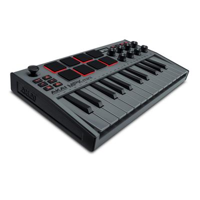 MIDI-клавиатура Контроллер Mini 25-клавишный USB Velocity Sensitive 8 Drum Pad Программное обеспечение для создания музыки MPK mini mk3 Gray
