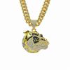 Trendy Men Hip Hop Dog Pendant Necklace with 13mm Cuban Chain Hiphop Animal Pendants Necklaces Fashion Punk Charm Jewelry Gifts