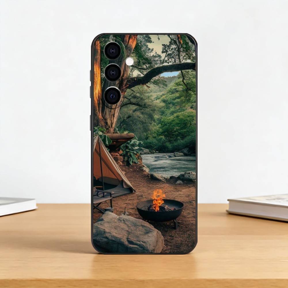 Landscape A-Art Phone Case For Samsung Galaxy A73,A72,A71,A70,A53,A52,A51,Others Soft Black Cover